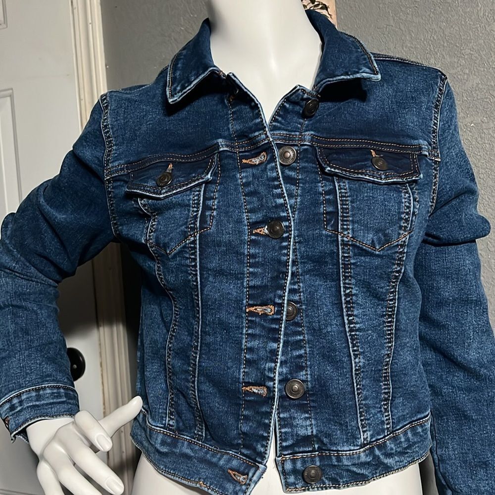 Wax Jean Women's Basic Button Down Denim Jean Jac… - image 2